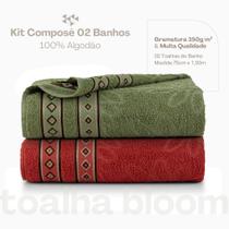 Kit 2 Pçs Toalha de Banho Bloom 350g 150x75cm Kit 2 Pçs Toalha de Banho Bloom 350g 150x75cm
