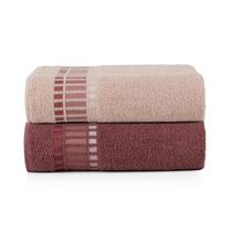 Kit 2 Pçs Toalha de Banho Bossa 340g 130x62cm Variação:Rosa