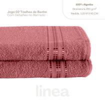 Kit 2 Pçs Toalha de Banho Linea 260g 125x65cm Kit 2 Pçs Toalha de Banho Linea 260g 125x65cm