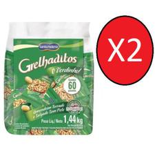 Kit 2 Pct Amendoim Grelhaditos s/ pele Santa Helena 60x24g - 1,440KG
