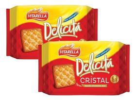 Kit 2 Pct Biscoito Bolacha Delicita Cristal Vitarella Pacote 414g