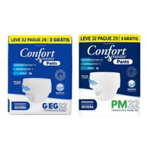 KIT 2 PCT Fralda Calça Geriátrica Confort Master Pants C 32 Unidades PM e GEG