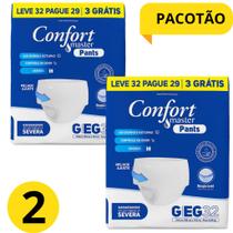 KIT 2 PCT Fralda Calça Geriátrica Confort Master Pants Com 32 Unidades PM e GEG