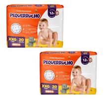 Kit 2 PCT Fralda Descartável Pequerrucho Mega Todos os tamanhos Kit 2 PCT Fralda Descartável Pequerrucho Mega Todos os tamanhos