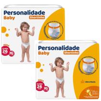 KIT 2 PCT Fralda Descartável Personalidade Baby Shortinho - todos tamanhos