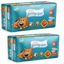Kit 2 PCT Fralda Descartável Scooby Doo Jumbo Todos Os Tamanho-(P)(M)(G)(XG)(XXG)