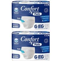 KIT 2 PCT Fraldas Descartavel Geriatrica Adulto Confort Master Pants Com 16 Unidades