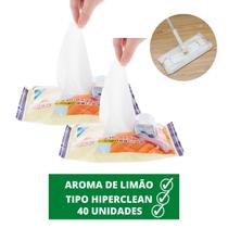 Kit 2 Pct Lenço Umedecido Pano Multiuso Para Rodo Mop 40uni