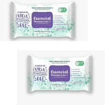 Kit 2 Pct Toalha Umedecida P/Adulto Geriátrico Essencial Premium Care 48 Unidades