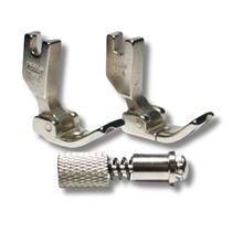 Kit 2 Pé Calcador Pregar Vivo Cordão para Máquina Reta Industrial 5mm P-69 3/16 Direito e Esquerdo mais Engate Rápido