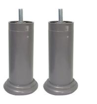 Kit 2 Pe Cama Box Fixo Cinza 12cm Plástico Com Parafuso Central