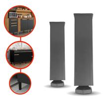 kit 2 Pe de Armario Itatiaia Cinza Altura ajustavel 17 a 20cm Para móveis balcão