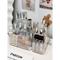 KIT 2 Peça Suporte De Cosméticos Com Múltiplas Transparente Caixa De Armazenamento Acrílico KIT 2 Peça Suporte De Cosméticos Com Múltiplas Transparente Caixa De Armazenamento Acrílico