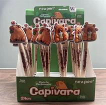 Kit 2 Peças 1 Caneta Esferográfica Fann Pen Capivara 1 Lápis Grafite Infinito Capivara