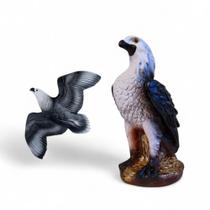Kit 2 Peças Àguia Parede e Gavião Espanta Pombo Pardal Jardim Fazenda Envernizado AVB DECOR