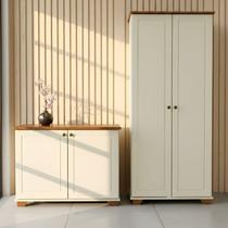 Kit 2 Peças Armários Multiuso Pés e Tampo em Madeira Maciça Ananda CabeCasa MadeiraOriginals