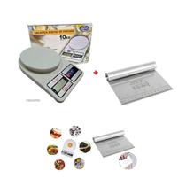 Kit 2 Peças Balança De Precisão Digital 10 Kg e Espátula Multiuso 15x11cm Kit 2 Peças Balança De Precisão Digital 10 Kg e Espátula Multiuso 15x11cm