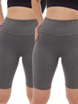 Kit 2 Peças - Bermuda Feminina Legging Ciclista Cintura Alta Suplex Academia Fitness Kit 2 Peças - Bermuda Feminina Legging Ciclista Cintura Alta Suplex Academia Fitness