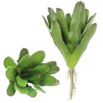 Kit 2 Peças Bromélia Planta Artificial Verde 20 Folhas 28cm