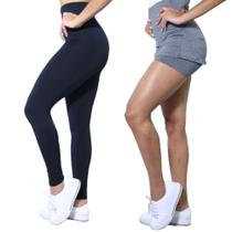 Kit 2 peças Calça e Short-Saia Heide Ribeiro Legging Basic Suplex Esportes Kit 2 peças Calça e Short-Saia Heide Ribeiro Legging Basic Suplex Esportes