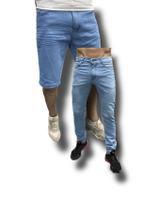 Kit 2 Peças Calça Jeans + Bermuda Jeans (LAVAGEM CLARA)