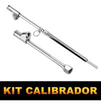 Kit 2 Peças Calibrador e Medidor Tipo Caneta com Bico Duplo Reto 1 4 para Caminhão Ônibus Carro e Moto Haste Graduada 10 a 120 PSI Corpo Metálico