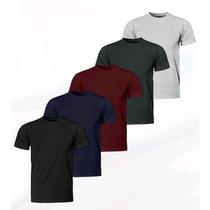 Kit 2 peças camisas masculinas manga curta gola redonda lisa básica