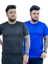 Kit 2 Peças - Camiseta Masculina Dry Fit Plus Size Poliester Academia