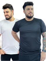 Kit 2 Peças - Camiseta Masculina Dry Fit Plus Size Poliester Academia