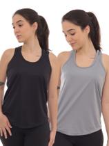 Kit 2 Peças - Camiseta Regata Feminina Dry Fit Estampada Poliester Academia Kit 2 Peças - Camiseta Regata Feminina Dry Fit Estampada Poliester Academia