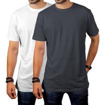 Kit 2 peças camisetas masculinas manga curta gola redonda lisa casual confortável algodão