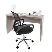 Kit 2 Peças com Escrivaninha 127cm com Cadeira de Escritório Diretor Tela Mesh