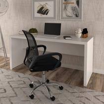 Kit 2 Peças com Escrivaninha 163cm com Cadeira de Escritório Diretor Tela Mesh