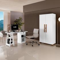 Kit 2 Peças com Escrivaninha Cavalete e Armário Multiuso 100% MDF com Chave Kit 2 Peças com Escrivaninha Cavalete e Armário Multiuso 100% MDF com Chave