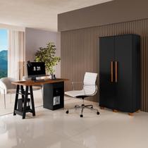 Kit 2 Peças com Escrivaninha Cavalete e Armário Multiuso 100% MDF com Chave Kit 2 Peças com Escrivaninha Cavalete e Armário Multiuso 100% MDF com Chave