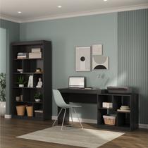 Kit 2 Peças com Escrivaninha e Estante para Livros Manila Espresso Móveis