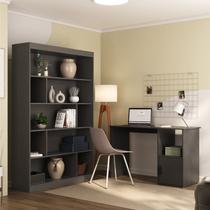 Kit 2 Peças com Escrivaninha e Estante para Livros Marsala Espresso Móveis