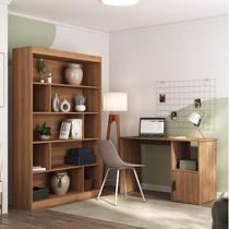 Kit 2 Peças com Escrivaninha e Estante para Livros Marsala Espresso Móveis