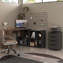 Kit 2 Peças com Escrivaninha em L 8 Nichos e Gaveteiro Bit Organizador 4 Gavetas com Chave Kit 2 Peças com Escrivaninha em L 8 Nichos e Gaveteiro Bit Organizador 4 Gavetas com Chave