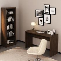 Kit 2 Peças com Escrivaninha ME4135 127cm e Estante 4 Prateleiras ME4104