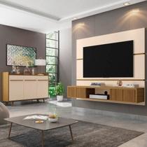Kit 2 Peças com Estante para TV até 65 Polegadas e Buffet Atlanta Branco Kit 2 Peças com Estante para TV até 65 Polegadas e Buffet Atlanta Branco