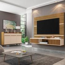 Kit 2 Peças com Estante para TV até 65 Polegadas e Buffet Atlanta Marrom Kit 2 Peças com Estante para TV até 65 Polegadas e Buffet Atlanta Marrom