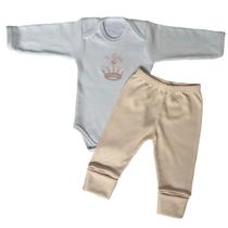 Kit 2 Peças Conjunto Completo Pagão Recém Nascido Princesa