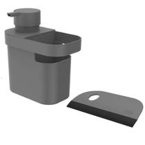 Kit 2 Peças Cozinha Dispenser Porta Detergente Líquido Organizador Rodo Compacto Pia Chumbo - ou Kit 2 Peças Cozinha Dispenser Porta Detergente Líquido Organizador Rodo Compacto Pia Chumbo - ou