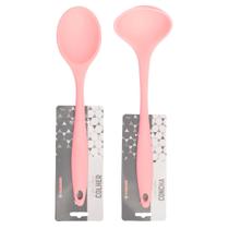 Kit 2 Peças de Utensílios Concha e Colher Rosa - UNIVENDAS