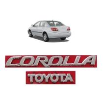 Kit 2 peças emblema letreiro Corolla mais Toyota ano modelo 2003 até 2009 todos os cromados