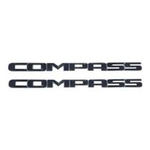 Kit 2 peças emblemas letreiro Compass porta lateral Jeep ano modelo 2016 até 2020 Preto cromado