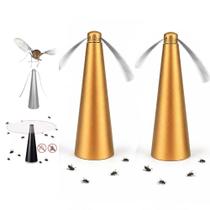 Kit 2 Peças Espanta Mosca Ventilador á Pilha para Mesas Dourado Kit 2 Peças Espanta Mosca Ventilador á Pilha para Mesas Dourado