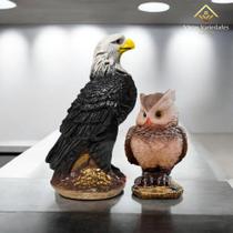 Kit 2 Peças Gavião e Coruja Espanta Pombos Passarinho Pardal Preto - AVB DECOR