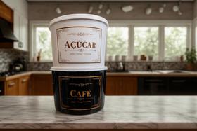 Kit 2 Peças Jogo De Mantimentos Café Açúcar Vintage 2 Litros Plastico Organização Cozinha Casa Kit 2 Peças Jogo De Mantimentos Café Açúcar Vintage 2 Litros Plastico Organização Cozinha Casa